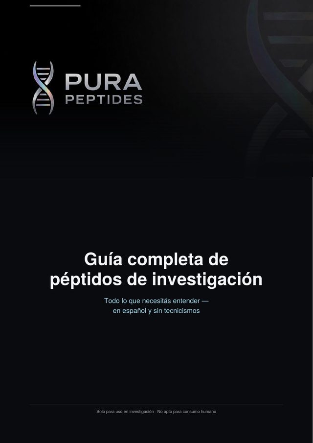Portada de la guía completa de péptidos de investigación de Pura Peptides