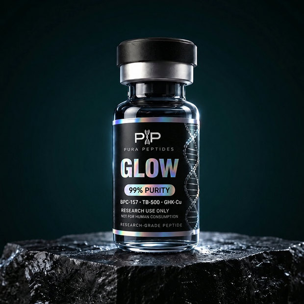 Vial de GLOW (BPC-157 + TB-500 + GHK-Cu) — Pura Peptides
